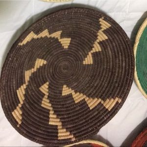 Southwest style boho basket coil woven wall decor